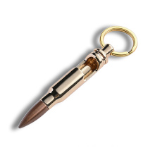 Wholesale custom plated gold beer bullet shaped bottle opener key chain